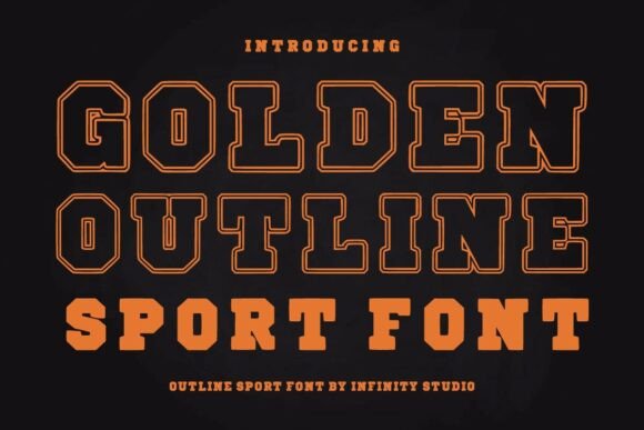 Golden Outline Font for Creative Projects