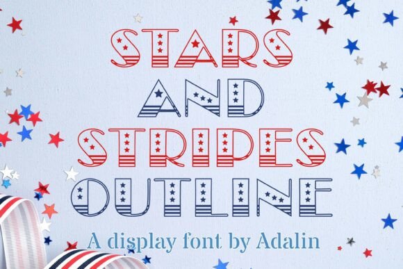 Stars and Stripes Outline Font